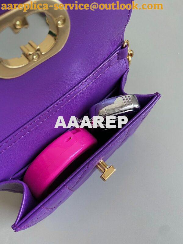 Replica Dior Miss Caro Micro Bag Purple Macrocannage Lambskin S5170U 11