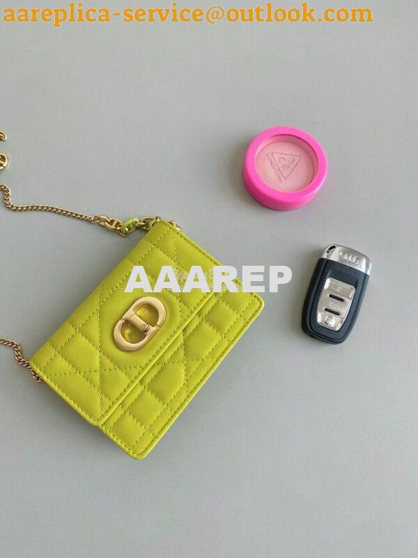 Replica Dior Miss Caro Micro Bag Lime Yellow Macrocannage Lambskin S51 3