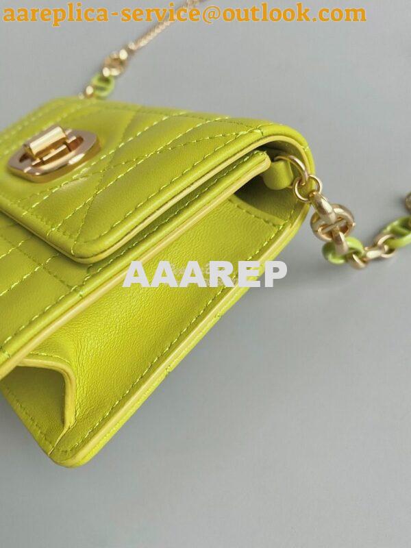 Replica Dior Miss Caro Micro Bag Lime Yellow Macrocannage Lambskin S51 5