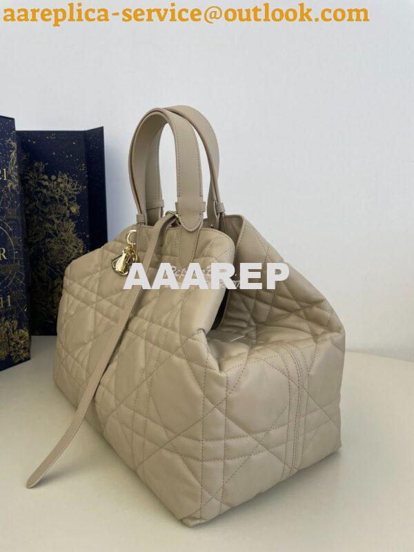 Replica Dior Large Toujours Bag in Macrocannage Calfskin M2820O Powder 2