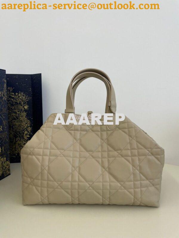 Replica Dior Large Toujours Bag in Macrocannage Calfskin M2820O Powder 9