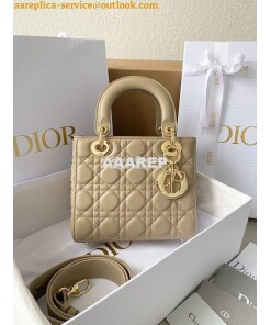 Replica Dior My ABCdior Lady Dior Bag M0538 Sand-Colored Cannage Lambs