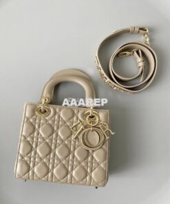 Replica Dior My ABCdior Lady Dior Bag M0538 Sand-Colored Cannage Lambs 2