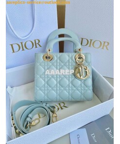 Replica Dior My ABCdior Lady Dior Bag M0538 Placid Blue Cannage Lambsk