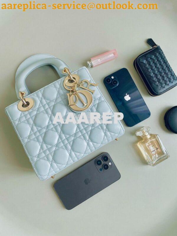 Replica Dior My ABCdior Lady Dior Bag M0538 Placid Blue Cannage Lambsk 2