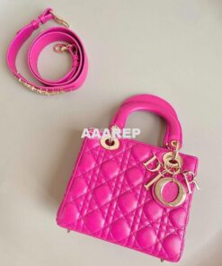 Replica Dior My ABCdior Lady Dior Bag M0538 Rani Pink Cannage Lambskin 2