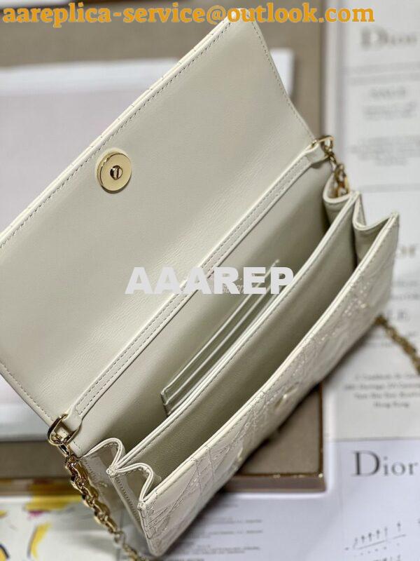 Replica Dior Miss Dior Mini Bag Latte Cannage Patent Calfskin S0980O 7