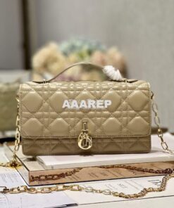 Replica Dior Miss Dior Mini Bag Sand Cannage Lambskin S0980O 2