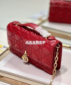 Replica Dior Miss Dior Mini Bag Red Cannage Lambskin S0980O 2