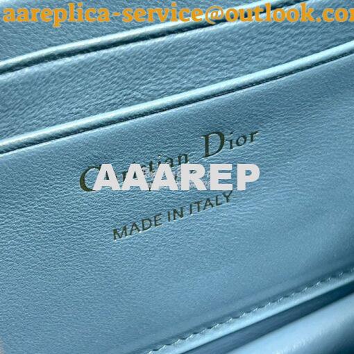 Replica Dior Miss Dior Mini Bag Azure Blue Cannage Lambskin S0980O 9