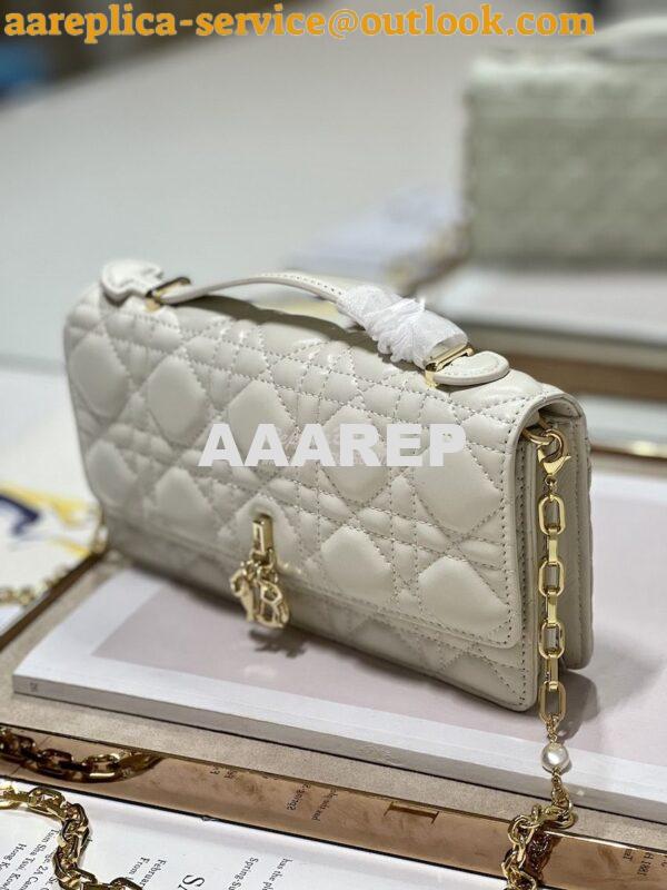 Replica Dior Miss Dior Mini Bag Latte Cannage Lambskin S0980O 2