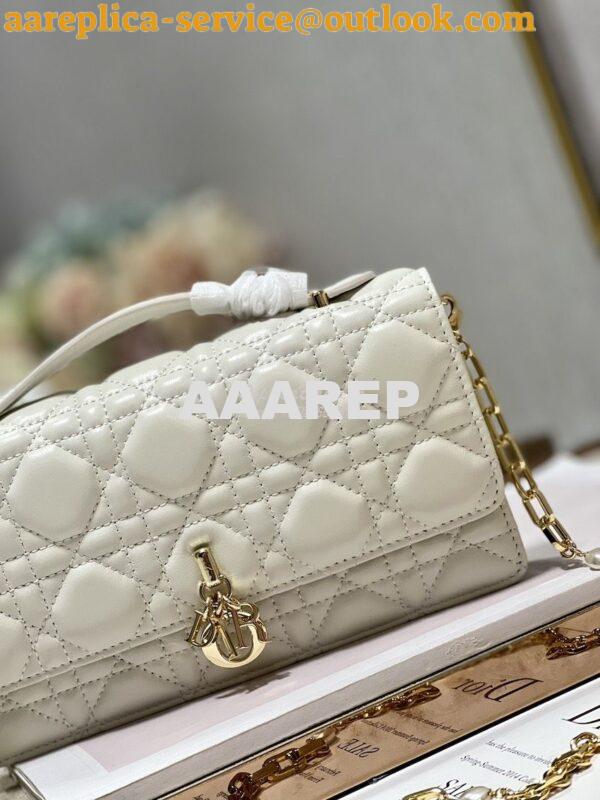 Replica Dior Miss Dior Mini Bag Latte Cannage Lambskin S0980O 3