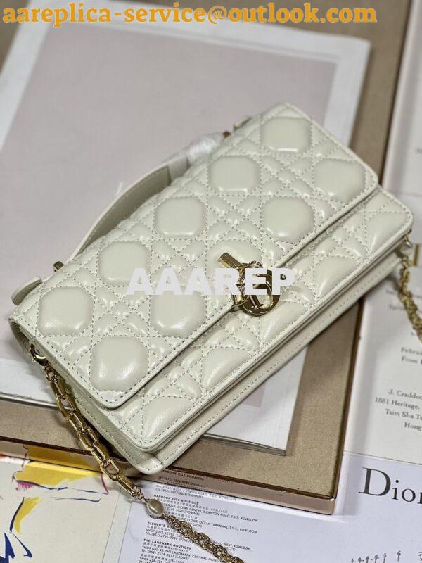 Replica Dior Miss Dior Mini Bag Latte Cannage Lambskin S0980O 5