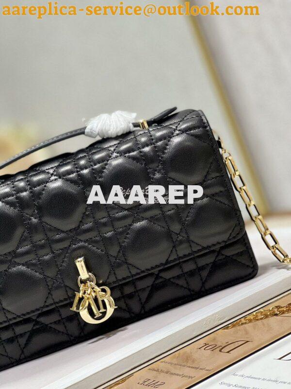 Replica Dior Miss Dior Mini Bag Black Cannage Lambskin S0980O 2