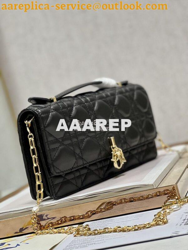 Replica Dior Miss Dior Mini Bag Black Cannage Lambskin S0980O 3