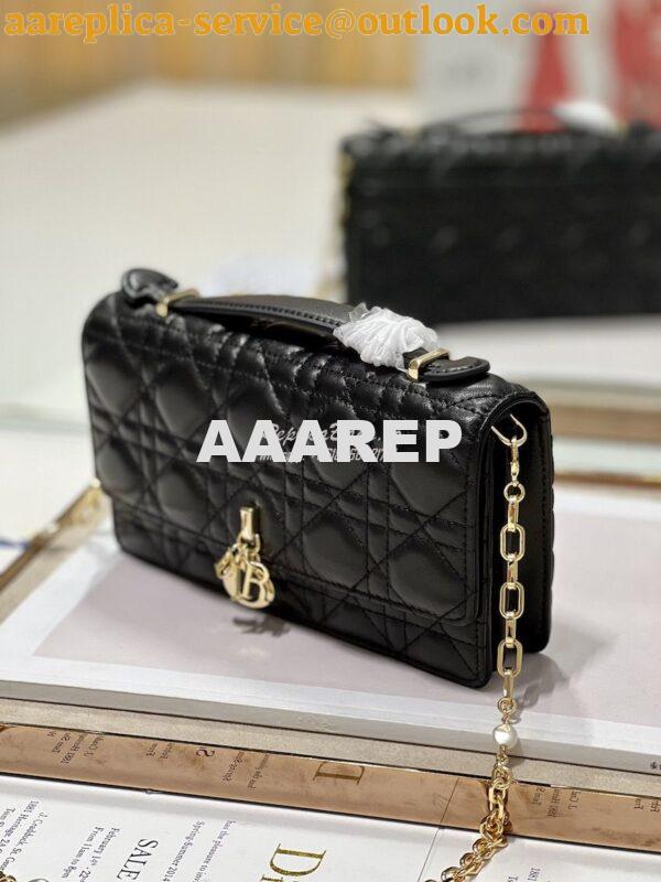 Replica Dior Miss Dior Mini Bag Black Cannage Lambskin S0980O 4