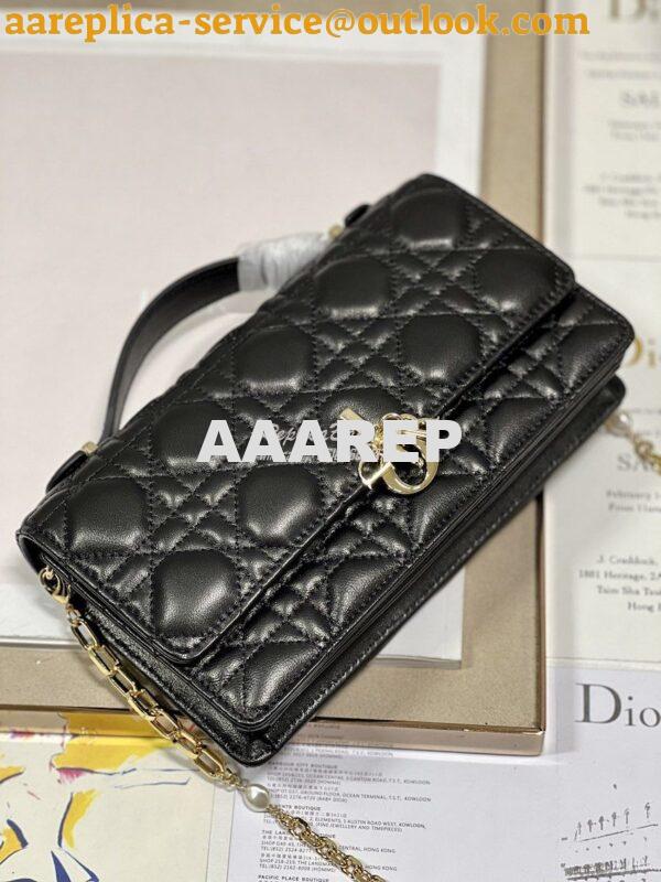 Replica Dior Miss Dior Mini Bag Black Cannage Lambskin S0980O 5