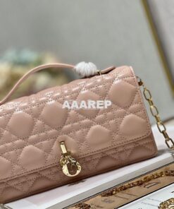 Replica Dior Miss Dior Mini Bag Rose Des Vents Cannage Lambskin S0980O 2