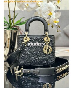 Replica Dior Small Lady Dior My ABCdior Bag Black Quilted-Effect Lambs