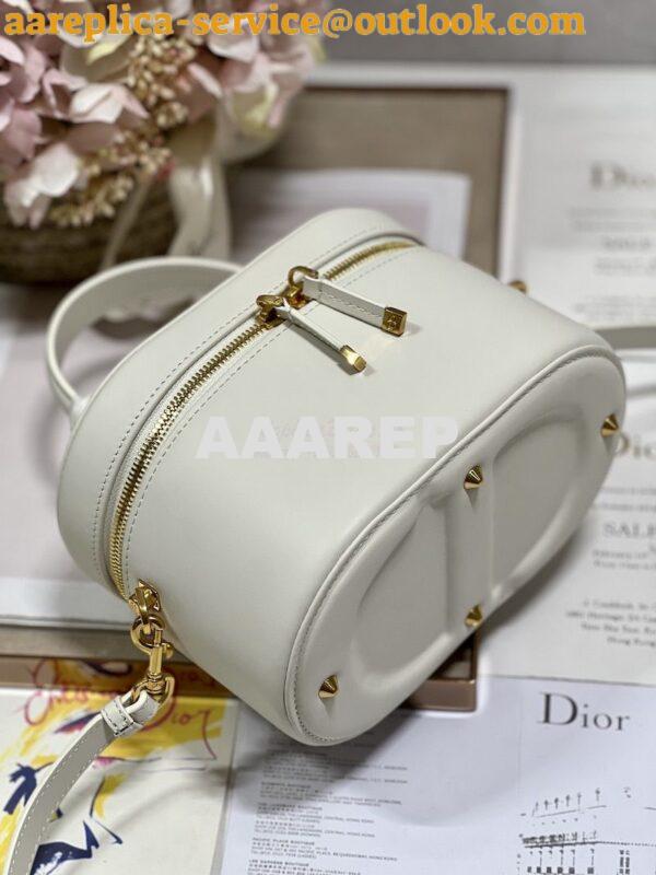 Replica Dior Medium CD Signature Vanity Case Latte Calfskin with Embos 5