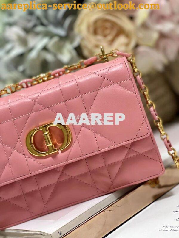 Replica Dior Miss Caro Mini Bag Macrocannage Lambskin S5169U Light Pin 3