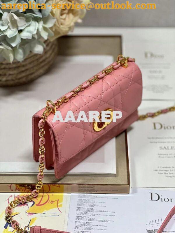 Replica Dior Miss Caro Mini Bag Macrocannage Lambskin S5169U Light Pin 4