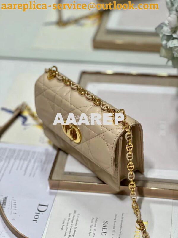 Replica Dior Miss Caro Mini Bag Macrocannage Lambskin S5169U Caramel B 4