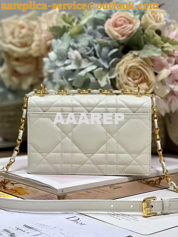 Replica Dior Miss Caro Mini Bag Macrocannage Lambskin S5169U White 9