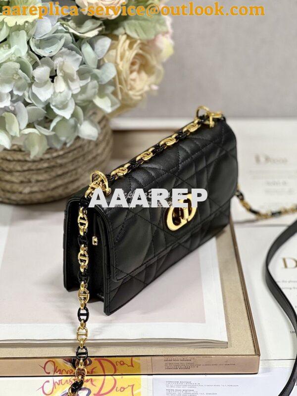 Replica Dior Miss Caro Mini Bag Macrocannage Lambskin S5169U Black 2