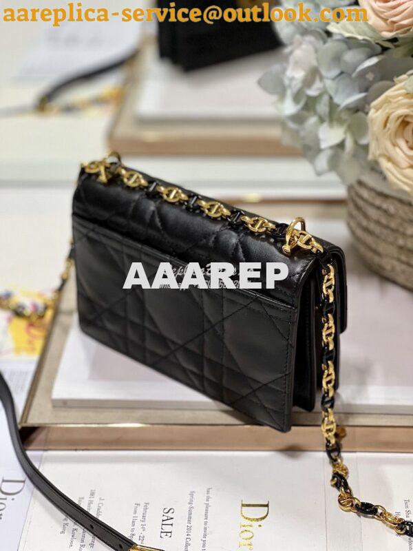 Replica Dior Miss Caro Mini Bag Macrocannage Lambskin S5169U Black 5