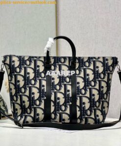 Replica Dior Weekender 40 Beige and Black Maxi Oblique 1ESDU134 2