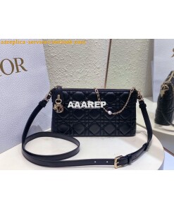 Replica Dior Midi Mini Bag Cannage Lambskin S6006 Black