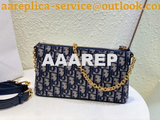 Replica Dior Midi Mini Bag Cannage Blue Oblique Jacquard S6006 3