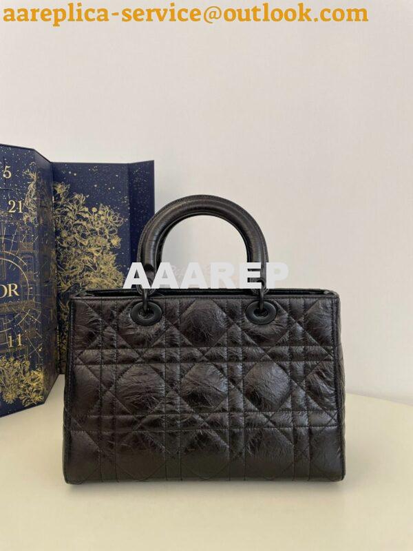 Replica Dior Medium Lady D-Sire My ABCDior Bag Black Macrocannage Crin 5