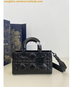 Replica Dior Small Lady D-Sire My ABCDior Bag Black Macrocannage Crink