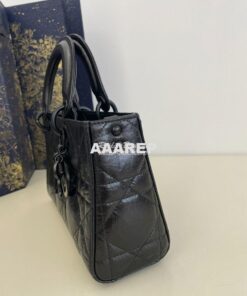 Replica Dior Small Lady D-Sire My ABCDior Bag Black Macrocannage Crink 2