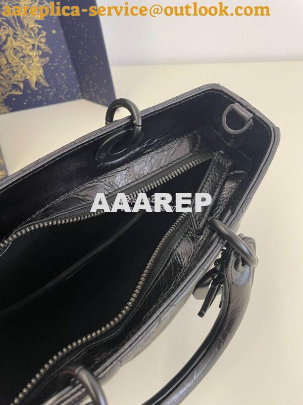 Replica Dior Small Lady D-Sire My ABCDior Bag Black Macrocannage Crink 7