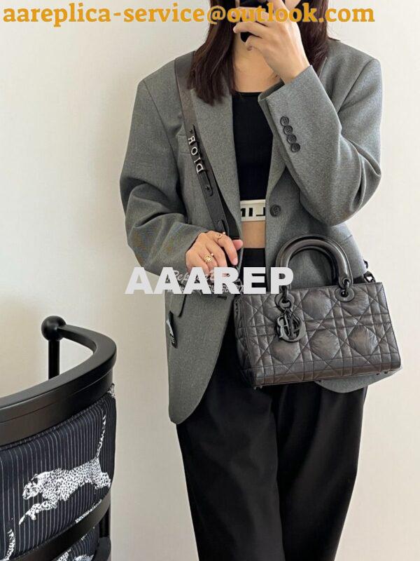 Replica Dior Small Lady D-Sire My ABCDior Bag Black Macrocannage Crink 10