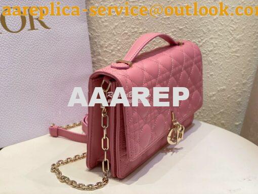 Replica Dior Miss Dior Top Handle Bag Cannage Lambskin M0997 Melocoton 3