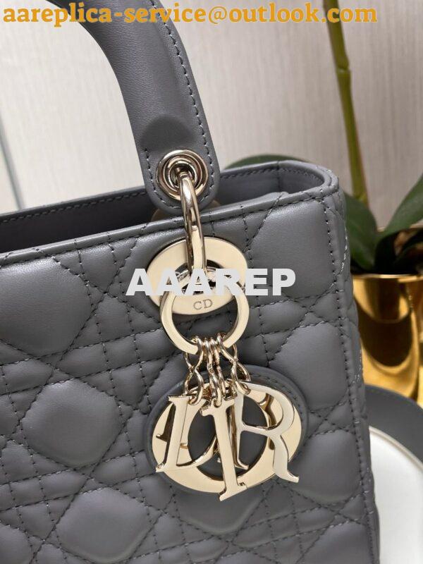 Replica Dior My ABCdior Lady Dior Bag Lambskin M0538 Gray 3