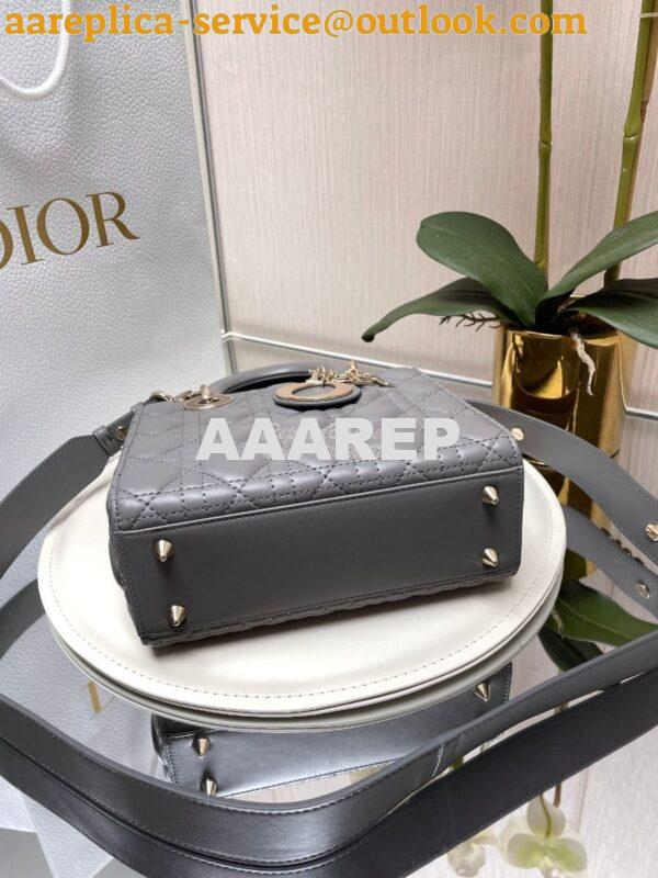 Replica Dior My ABCdior Lady Dior Bag Lambskin M0538 Gray 6