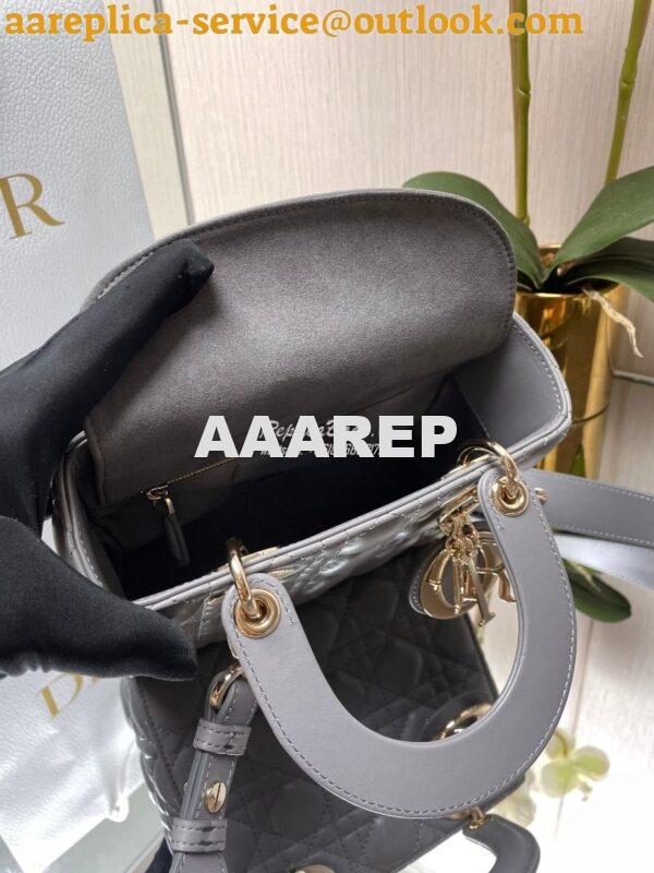 Replica Dior My ABCdior Lady Dior Bag Lambskin M0538 Gray 8