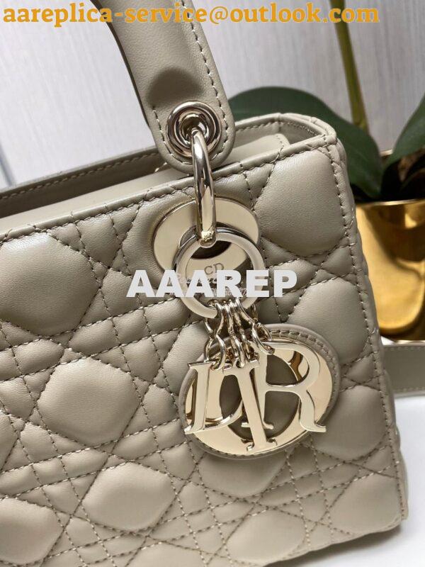 Replica Dior My ABCdior Lady Dior Bag Lambskin M0538 Natural 3