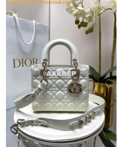 Replica Dior My ABCdior Lady Dior Bag Lambskin M0538 White