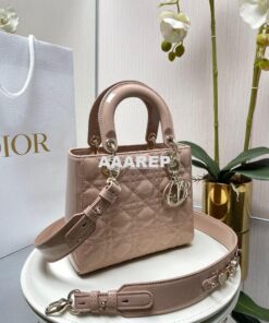 Replica Dior My ABCdior Lady Dior Bag Patent Calfskin M0538 Caramel Be 2