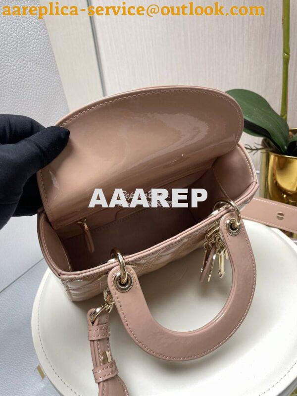 Replica Dior My ABCdior Lady Dior Bag Patent Calfskin M0538 Caramel Be 7