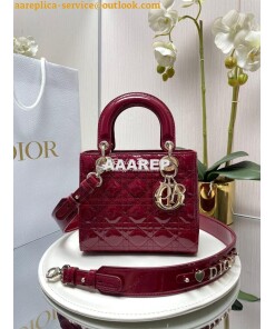 Replica Dior My ABCdior Lady Dior Bag Patent Calfskin M0538 Wine