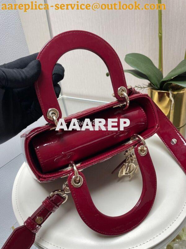 Replica Dior My ABCdior Lady Dior Bag Patent Calfskin M0538 Wine 5