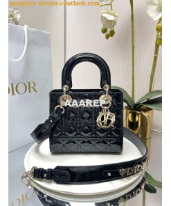 Replica Dior My ABCdior Lady Dior Bag Patent Calfskin M0538 Black