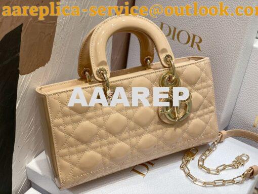 Replica Dior Lady D-Joy Bag Patent Cannage Calfskin M0540O Light Beige 3